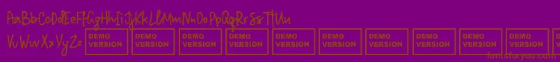 Шрифт MillionNotesDemo – коричневые шрифты на фиолетовом фоне