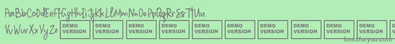 MillionNotesDemo Font – Gray Fonts on Green Background