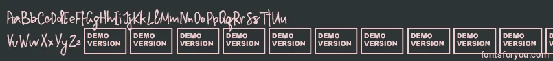 フォントMillionNotesDemo – 黒い背景にピンクのフォント