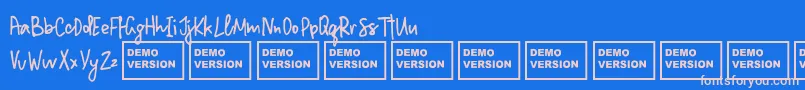 フォントMillionNotesDemo – ピンクの文字、青い背景