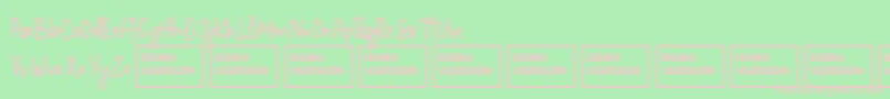 MillionNotesDemo Font – Pink Fonts on Green Background