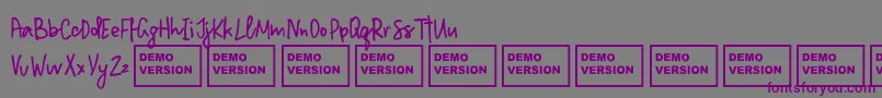 Fonte MillionNotesDemo – fontes roxas em um fundo cinza