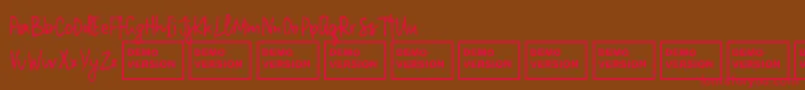 MillionNotesDemo Font – Red Fonts on Brown Background
