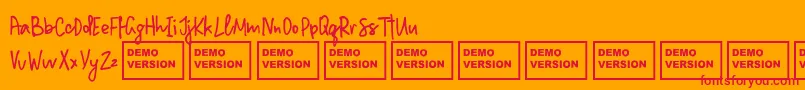 MillionNotesDemo Font – Red Fonts on Orange Background