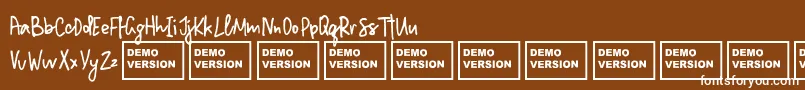 フォントMillionNotesDemo – 茶色の背景に白い文字