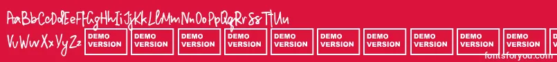 MillionNotesDemo Font – White Fonts on Red Background
