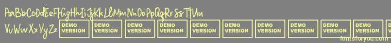 Fonte MillionNotesDemo – fontes amarelas em um fundo cinza