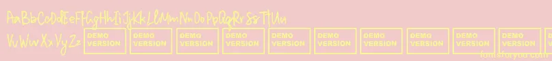 MillionNotesDemo Font – Yellow Fonts on Pink Background