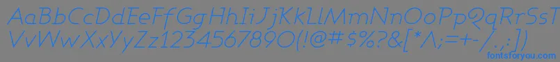 フォントAshbli – 灰色の背景に青い文字