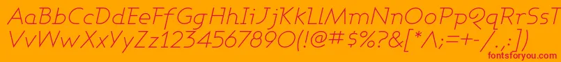 フォントAshbli – オレンジの背景に赤い文字