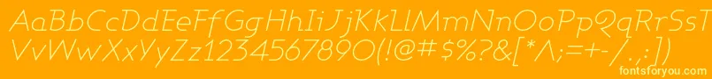 Ashbli-Schriftart – Gelbe Schriften auf orangefarbenem Hintergrund