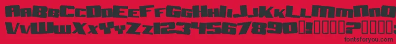 Fonte AftershockDebrisSolid – fontes pretas em um fundo vermelho