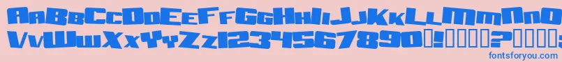 AftershockDebrisSolid Font – Blue Fonts on Pink Background