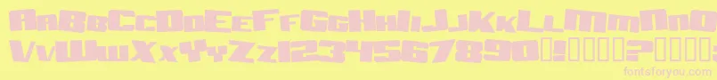 AftershockDebrisSolid Font – Pink Fonts on Yellow Background