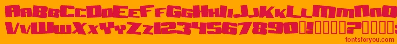 AftershockDebrisSolid Font – Red Fonts on Orange Background