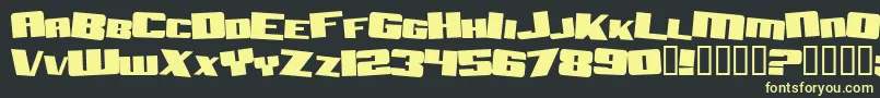 フォントAftershockDebrisSolid – 黒い背景に黄色の文字