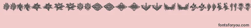 Шрифт SchlussVignetten – чёрные шрифты на розовом фоне