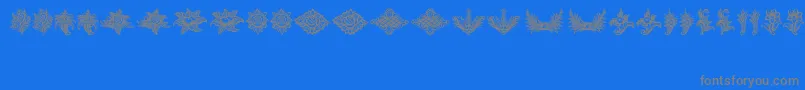 SchlussVignetten-fontti – harmaat kirjasimet sinisellä taustalla