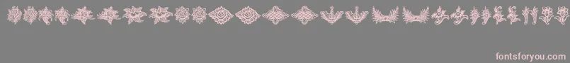 フォントSchlussVignetten – 灰色の背景にピンクのフォント