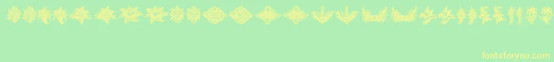 Czcionka SchlussVignetten – żółte czcionki na zielonym tle