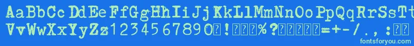 Lucznik1303 Font – Green Fonts on Blue Background
