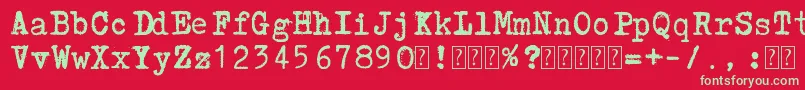 Шрифт Lucznik1303 – зелёные шрифты на красном фоне