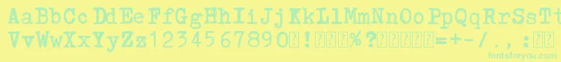 Czcionka Lucznik1303 – zielone czcionki na żółtym tle