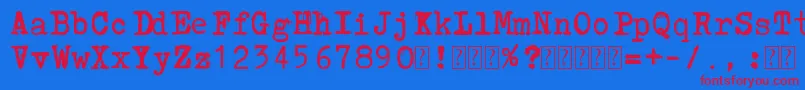 Czcionka Lucznik1303 – czerwone czcionki na niebieskim tle