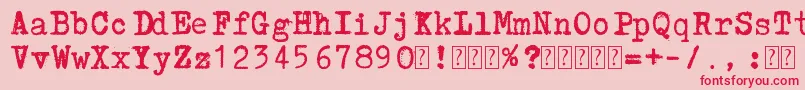 フォントLucznik1303 – ピンクの背景に赤い文字