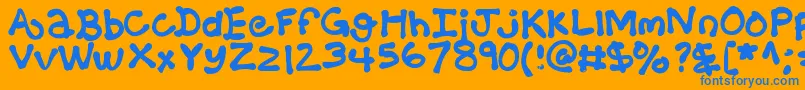 Kbballoonanimal Font – Blue Fonts on Orange Background