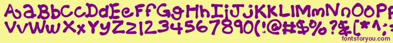 Kbballoonanimal Font – Purple Fonts on Yellow Background
