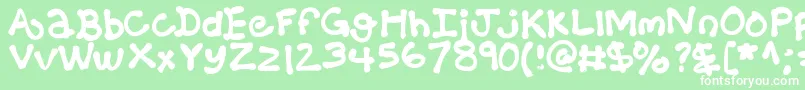 フォントKbballoonanimal – 緑の背景に白い文字