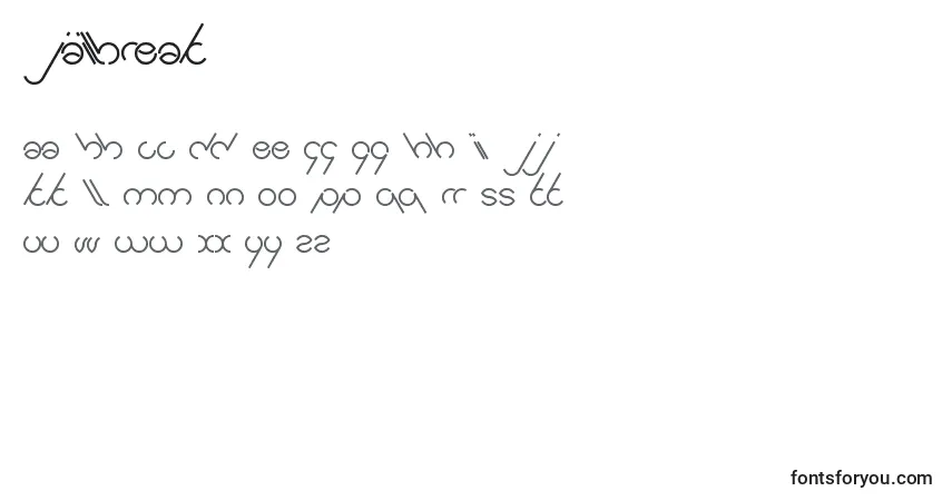 Czcionka Jailbreak – alfabet, cyfry, specjalne znaki