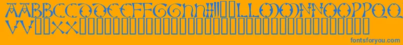 Lisbjerg Font – Blue Fonts on Orange Background