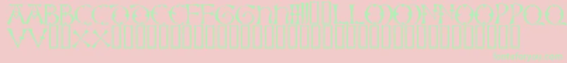 Lisbjerg-Schriftart – Grüne Schriften auf rosa Hintergrund