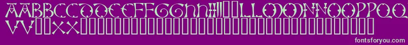 Lisbjerg-Schriftart – Grüne Schriften auf violettem Hintergrund