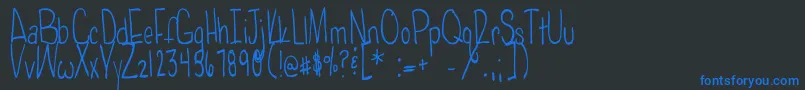 フォントPoisonedapples – 黒い背景に青い文字