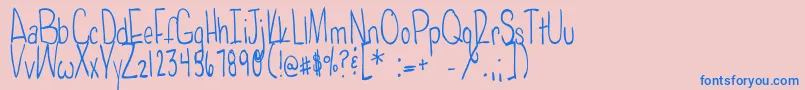 Poisonedapples-fontti – siniset fontit vaaleanpunaisella taustalla