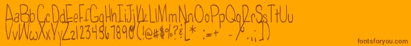 Poisonedapples-fontti – ruskeat fontit oranssilla taustalla
