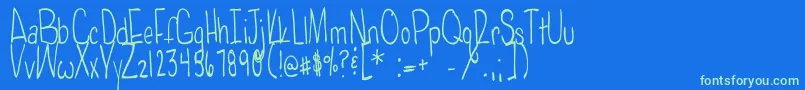 Poisonedapples Font – Green Fonts on Blue Background