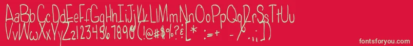 フォントPoisonedapples – 赤い背景に緑の文字