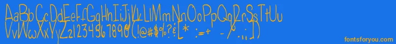 Fonte Poisonedapples – fontes laranjas em um fundo azul
