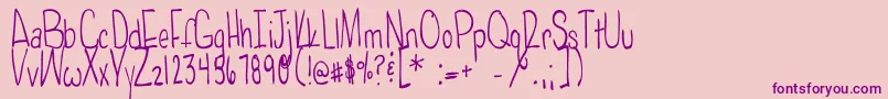 Poisonedapples-fontti – violetit fontit vaaleanpunaisella taustalla
