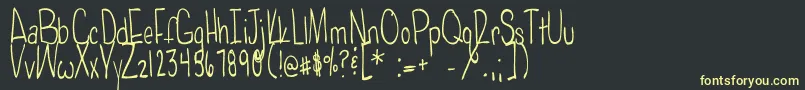 フォントPoisonedapples – 黒い背景に黄色の文字