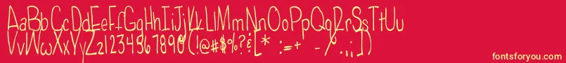フォントPoisonedapples – 黄色の文字、赤い背景