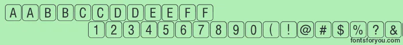 Czcionka RrkeyletterslimitedNormal – czarne czcionki na zielonym tle