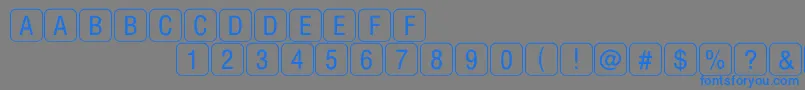 Weitere Informationen zur RrkeyletterslimitedNormal-Schriftart RrkeyletterslimitedNormal-Schriftart – Blaue Schriften auf grauem Hintergrund