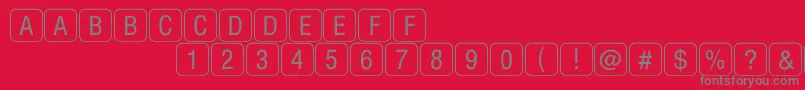 RrkeyletterslimitedNormal Font – Gray Fonts on Red Background