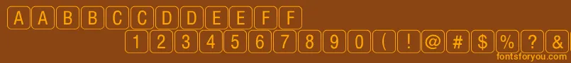Saiba mais sobre a fonte RrkeyletterslimitedNormal Fonte RrkeyletterslimitedNormal – fontes laranjas em um fundo marrom
