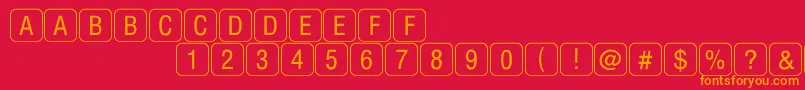 RrkeyletterslimitedNormal Font – Orange Fonts on Red Background
